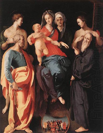 Jacopo Pontormo Madonna and Child with St Anne and Other Saints china oil painting image